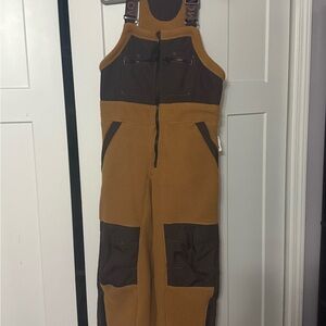 FP Movement by Free People Brown and Tan Fleece Overalls